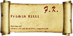 Fridrik Kitti névjegykártya