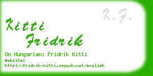 kitti fridrik business card